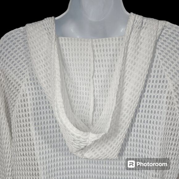 Jordan Taylor Pullover Hooded Waffle Knit Swimsuit Cover Up Size L - Picture 6 of 10